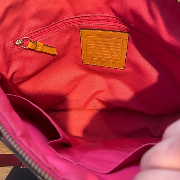 Pink and brown coach bag - Picture 5 of 6